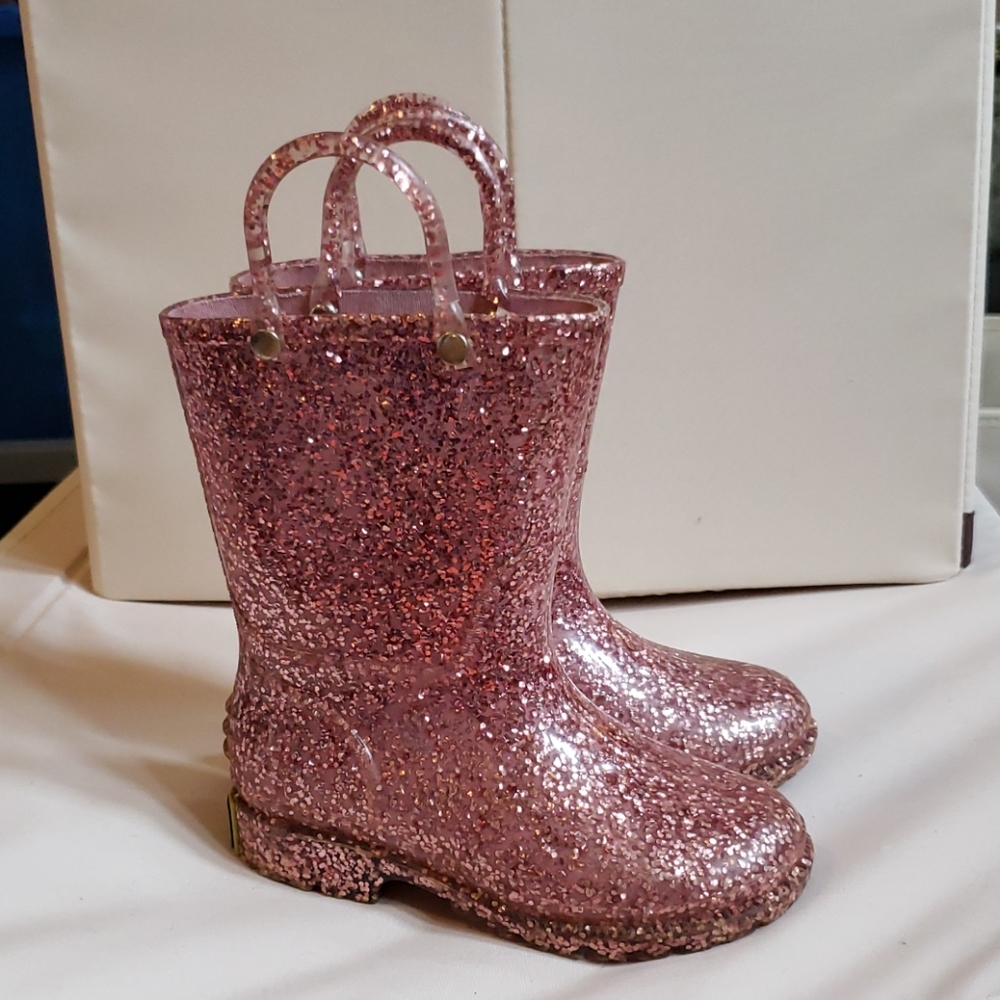 Western Chief Rose Gold glitter rainboots